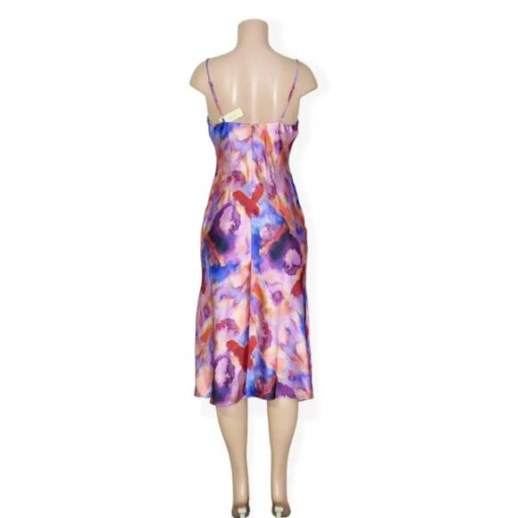 Anthro BHLDN Hazel Printed Stretch Satin Midi Dress M Sold Out Online! - Picture 5 of 10